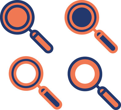 Illustrazione vettoriale di lente d&rsquo;ingrandimento con simboli pi&ugrave; e meno, rappresentazione di zoom, ricerca, analisi e regolazione. Ideale per UI, strumenti digitali, ricerca e applicazioni software.