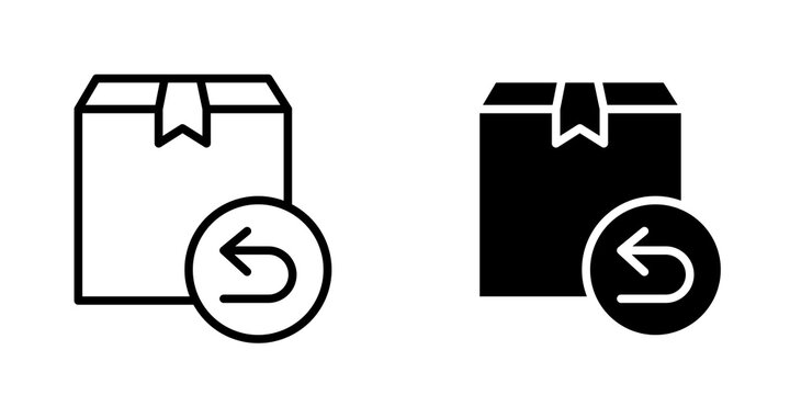 Return purchase icon on white background, editable stroke svg 10