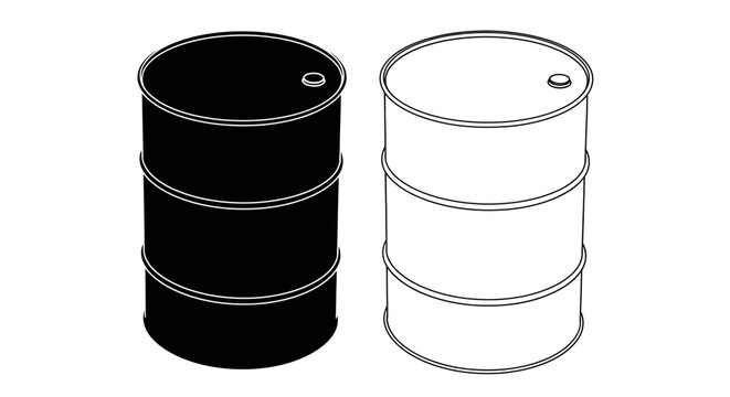 oil drum silhouette black and white line drawing
