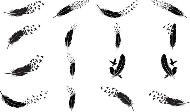 Grunge feather footprints seamless pattern vector, black ink brush texture background for textile, wrapping paper
