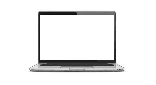 Laptop computer with blank screen.