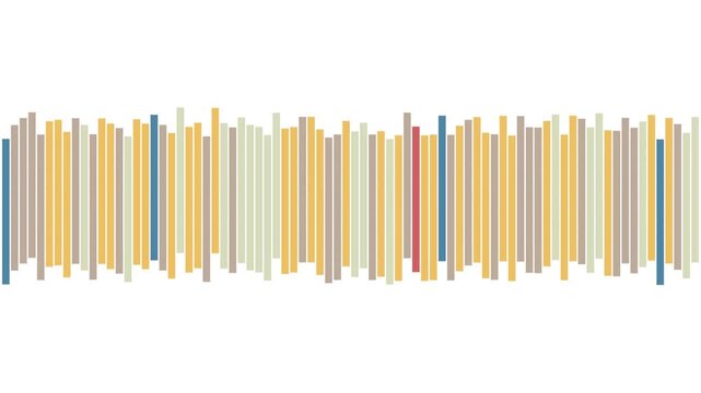 Animated illustration with vertical lines arranged in parallel and moving harmoniously on a white background.