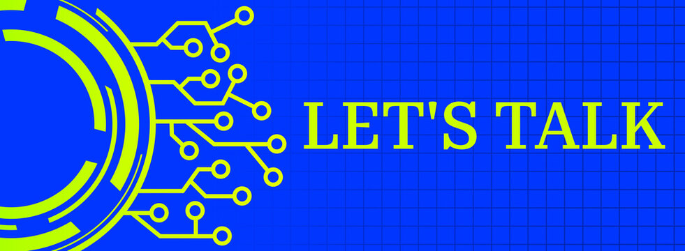 Lets Talk Tech Circle Circuit Green Blue Horizontal Text 