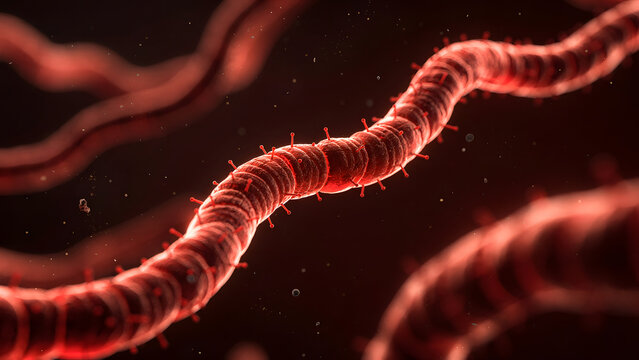 Ebola Virus Red Filament Background