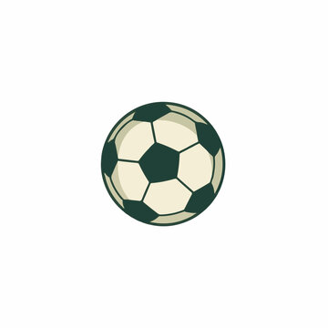 Soccer ball with green and white panels.