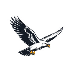 Fototapeta premium flying bald eagle vector mascot logo design