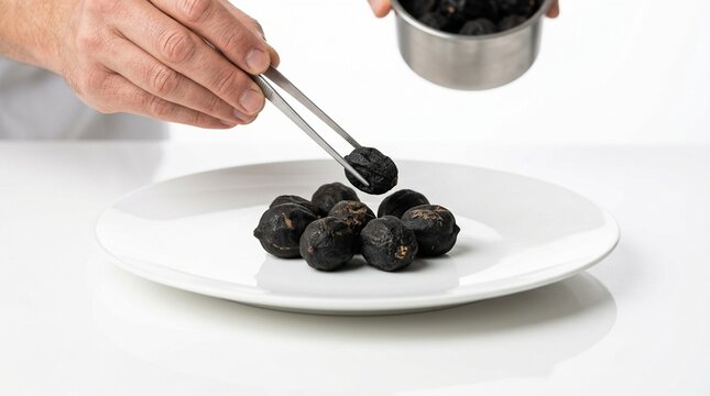 Dried Lemon Lime on White Plate &ndash; Gulf Loomi Black Lime Spice