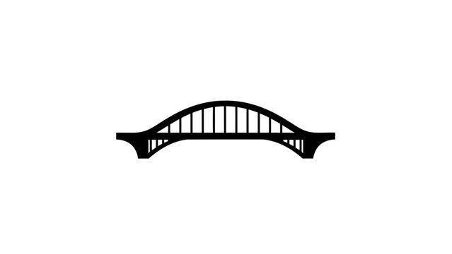 Black Metal Arch Bridge Structure.