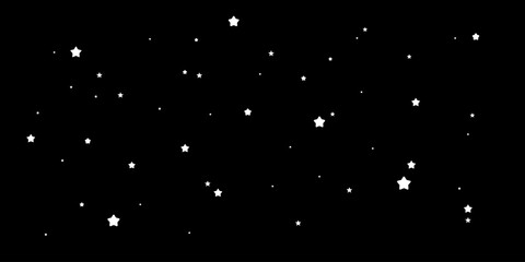 White stars on dark background with glowing shooting star trail and elegant stardust particles illustration © kulinskaia