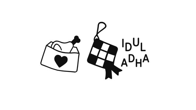 Idul Adha food donation box with ketupat decoration