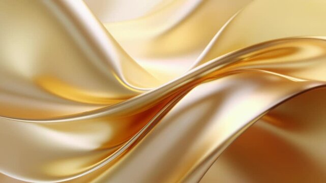 Elegant gold satin background with smooth, flowing, and undulating waves creating a luxurious texture