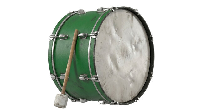 Green marching bass drum mallet isolated on transparent background png