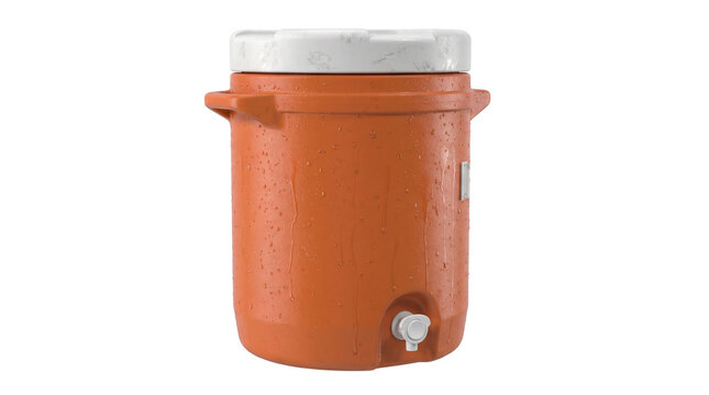 Orange plastic water cooler jug isolated on transparent background png