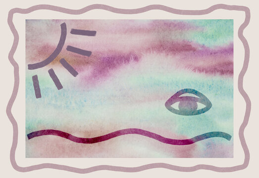 Abstract summer reflection inspired by sun and sea