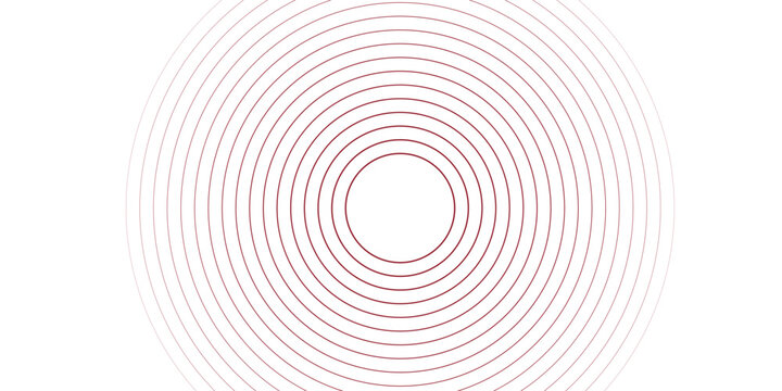 Minimalist Red Concentric Circles and Target Vector Set