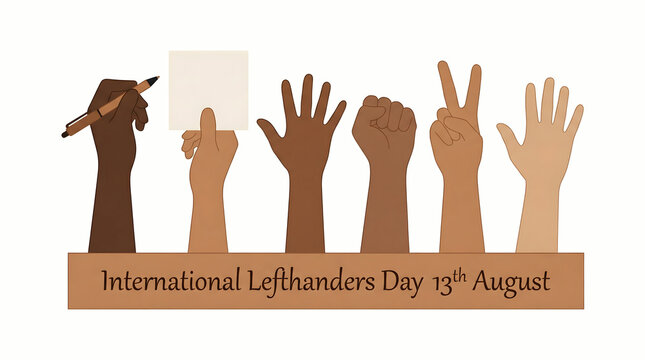 International Lefthanders Day, 13th August, celebrating left-handed people