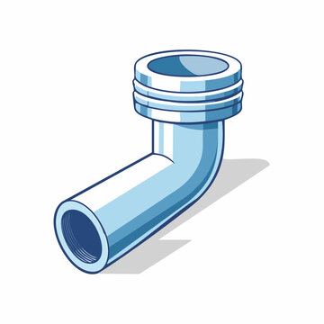 Illustration of a Blue Pipe Elbow Fitting