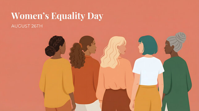 women's equality day, diverse women standing together