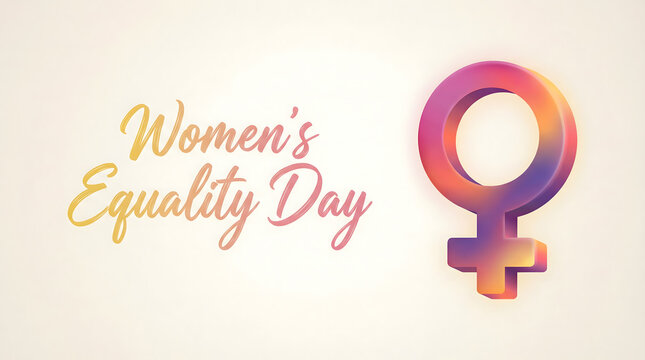Women's Equality Day symbol with colorful gradient