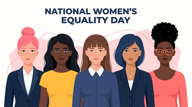 National Women's Equality Day illustration with diverse women