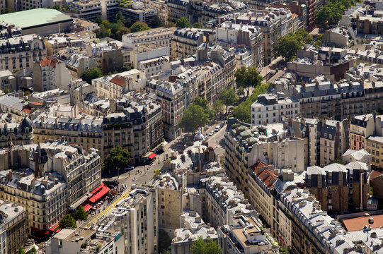 High angle view of Boulevard du Montparnasse, in Paris