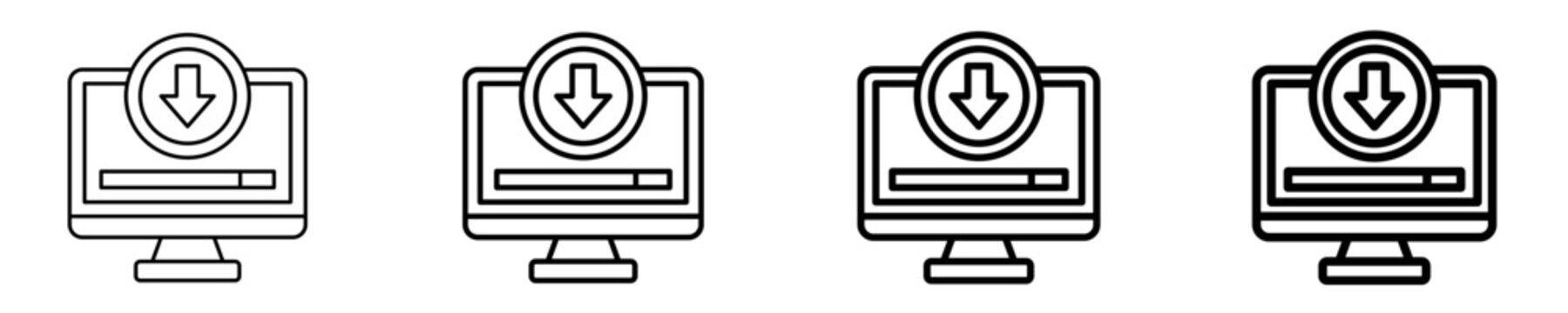 Download Monitor Icon Set Different Style Collection