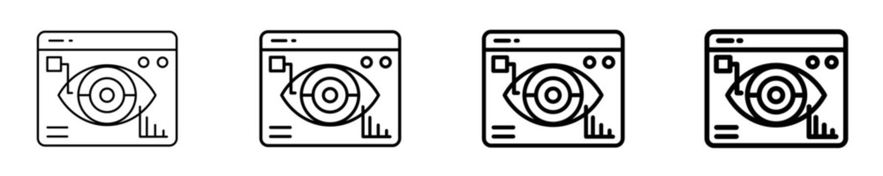 Data Analytics Screen Icon Set Different Style Collection