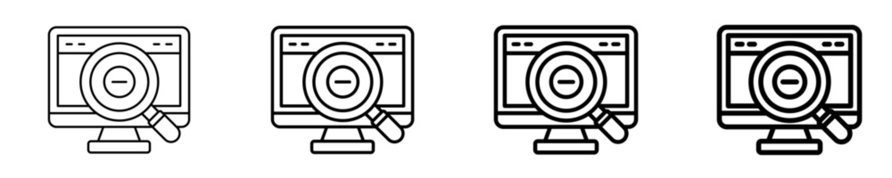 Zoom Search Icon Set Different Style Collection
