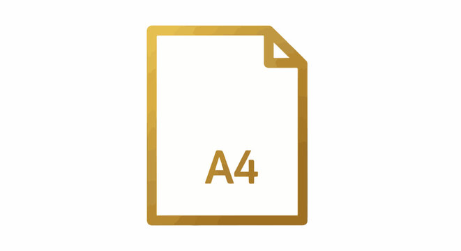 Golden outline of an A4 paper document