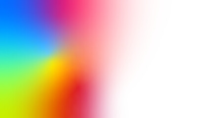 Rainbow pastel gradient abstract background. Blue cyan lime yellow orange red pink magenta white color blend. Soft neon glow, smooth ombre transition, dreamy blur texture and radiant modern overlay. © Background & Texture