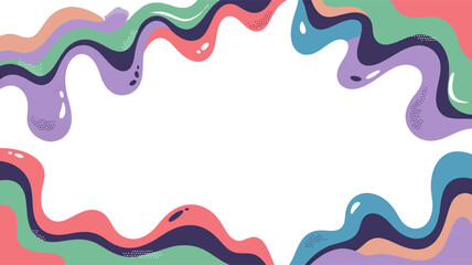 Fototapeta premium Abstract Waves of Color: A vibrant and fluid abstract design featuring gentle, undulating waves of pastel colors, creating a sense of motion and whimsy against a clean white backdrop.