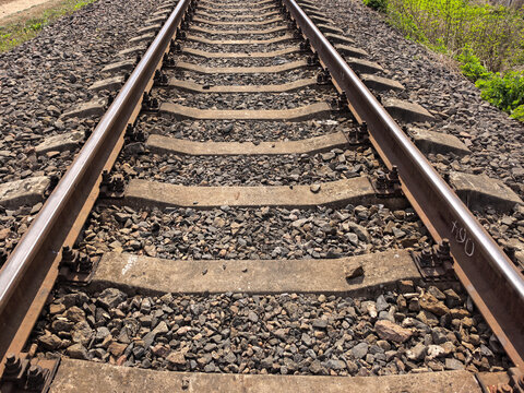 Railway tracks and rails close