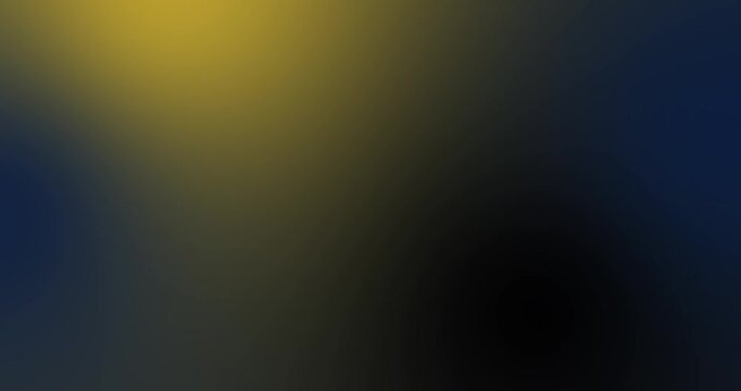 Liquify shimmer effect dark blue and yellow abstract background video. Smooth gradient blend with soft blur, deep shadow tones, bright golden glow highlights, subtle grain noise, and seamless loopable