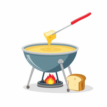 Cheese Fondue Pot with Bread