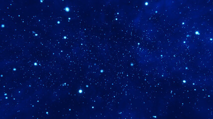 Fototapeta premium Abstract starry night sky with bright stars and a deep blue background