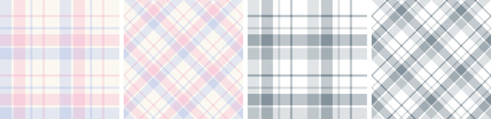 Fototapeta premium seamless flannel pattern set. skirt design for dress check, gingham , tartan plaid , tablecloth other modern and fashion print.