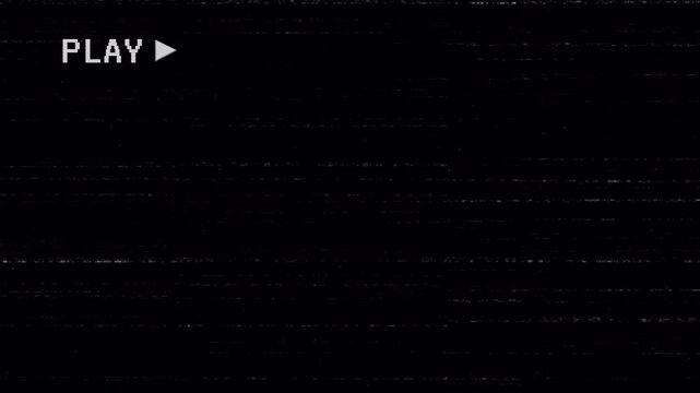 Play VHS Overlay Background with Retro Analog Tape and Vintage Recording Interface