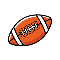 Obraz premium Cartoon style illustration of an American football ball isolated on white background.