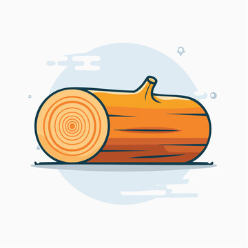 Stylized illustration of a wooden log with visible growth rings