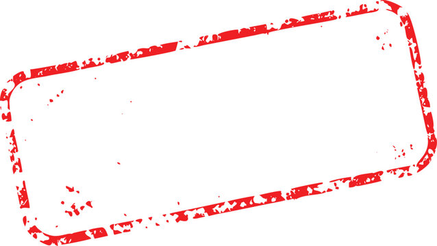 Red grunge rectangle stamp outline