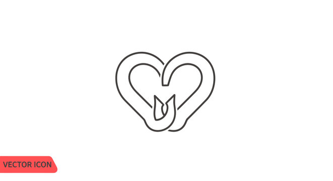 Vector icon of intertwined heart shapes.