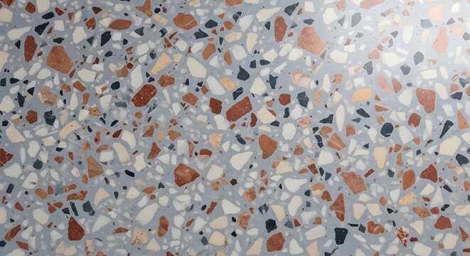 Modern terrazzo floor texture with colorful marble stone chips