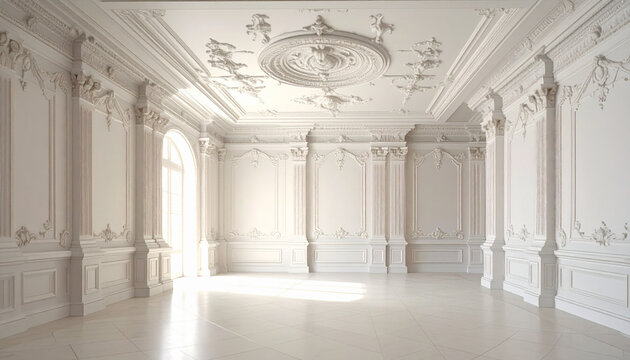 Elegant white room interior