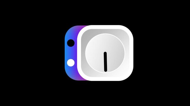 A square app icon featuring a white timer or clock face with a bold number one on an orange background for time tracking
