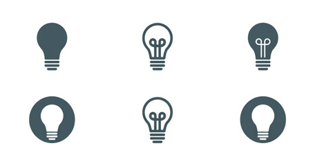 Six light bulb icons with different designs for ideas and creativity concepts Vector © MSTJOMILA