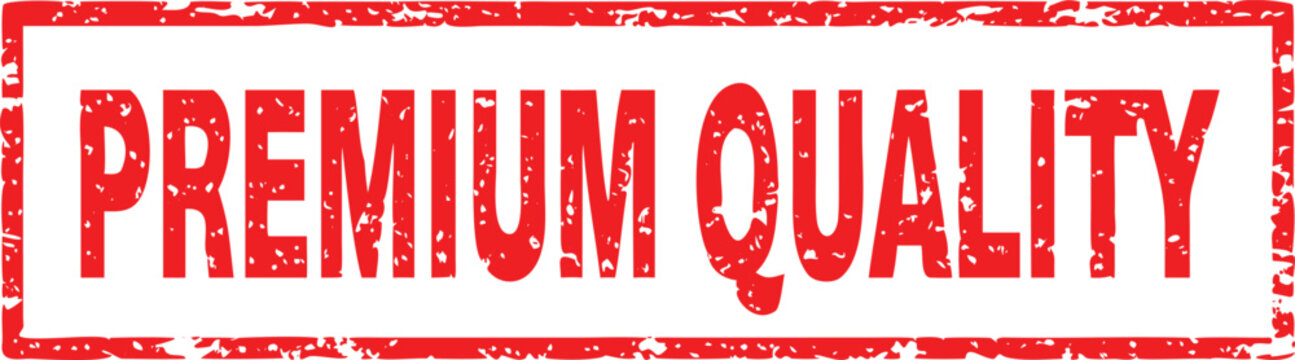 Premium quality red stamp on white background guarantee seal