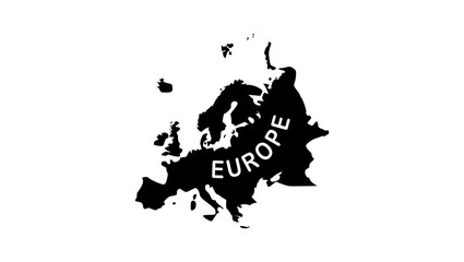 Obraz premium europe map, black isolated vector silhouette