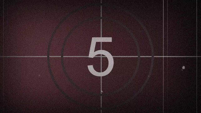 10 seconds old film countdown timer animation, Countdown movie from 10 to 0 number. Video 4k