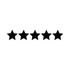 Fototapeta premium five black star silhouettes on a white background