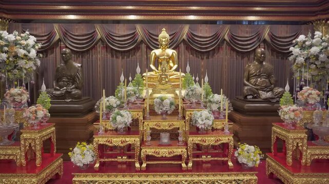 Awesome inside view of Wat Paknam Phasi Charoen Temple